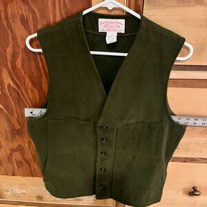 Filson Dark Green moleskin Vest Size 38